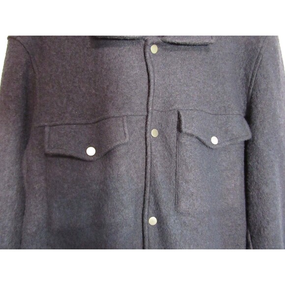 Moss Bros Navy Blue Wool Blend Snap Down Long Sleeve Shacket Jacket Size M EUC - Picture 4 of 4